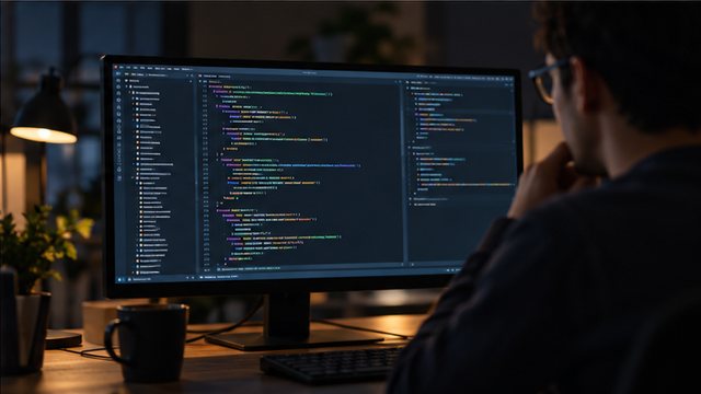 プログラムのコードを表示したモニター（イメージ）