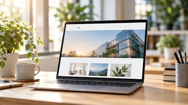Webサイトの画面を表示したモニター（イメージ）